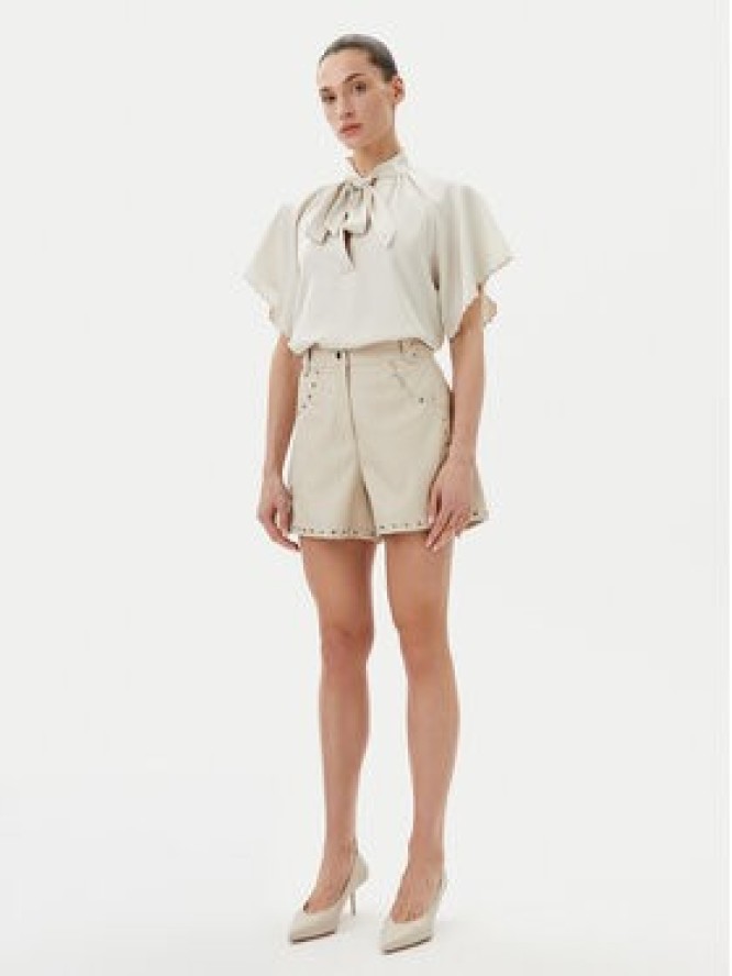 Bruuns Bazaar Szorty z imitacji skóry Tullamo BBW4393 Beżowy Regular Fit