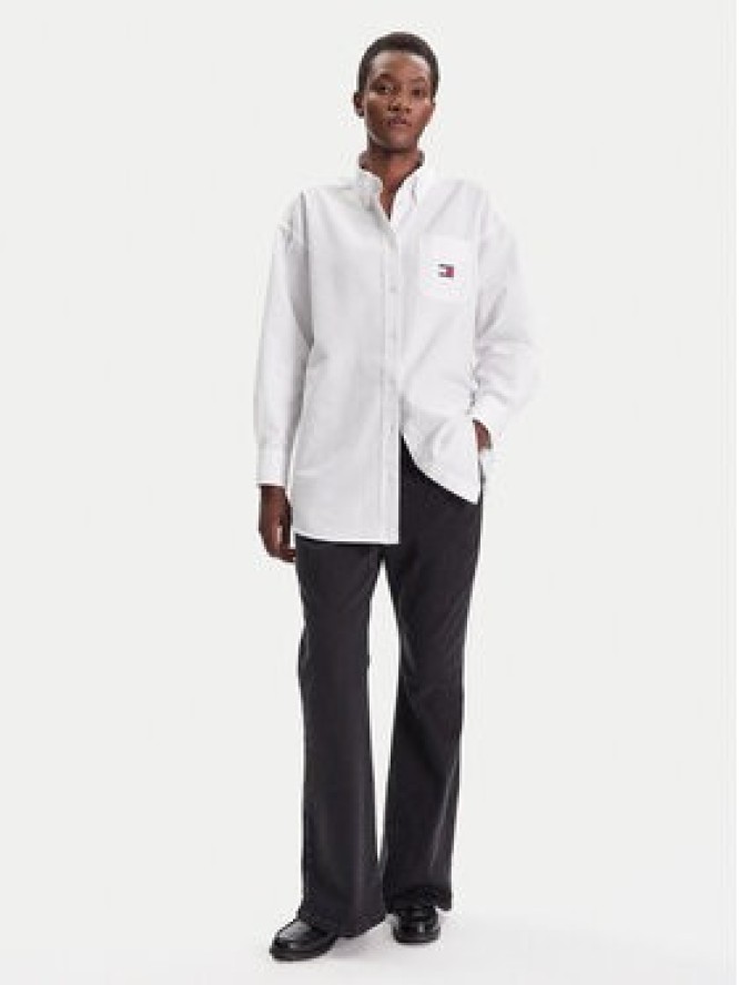 Tommy Jeans Koszula Badge DW0DW20988 Biały Oversize