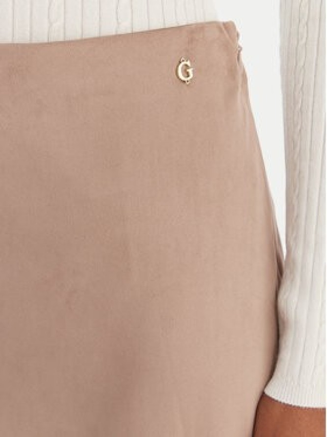 Guess Spódnica midi W6RD15 WJ472 Beżowy Regular Fit