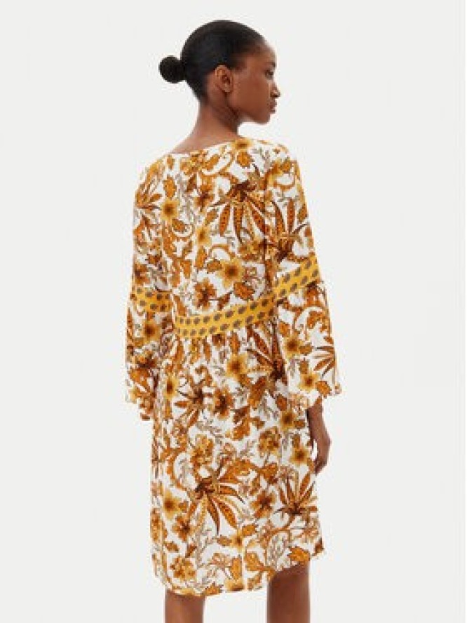 Selmark Sukienka letnia BM298 Żółty Relaxed Fit