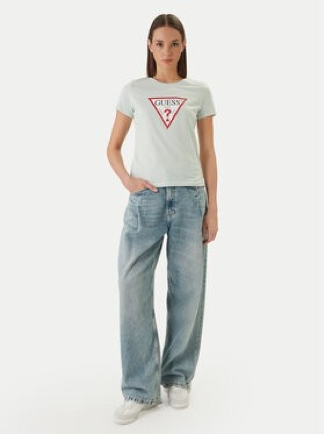 Guess T-Shirt W1YI1B I3Z14 Zielony Regular Fit