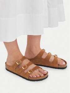 Birkenstock Klapki Florida Fresh Tonal Footbed 1031867 Brązowy