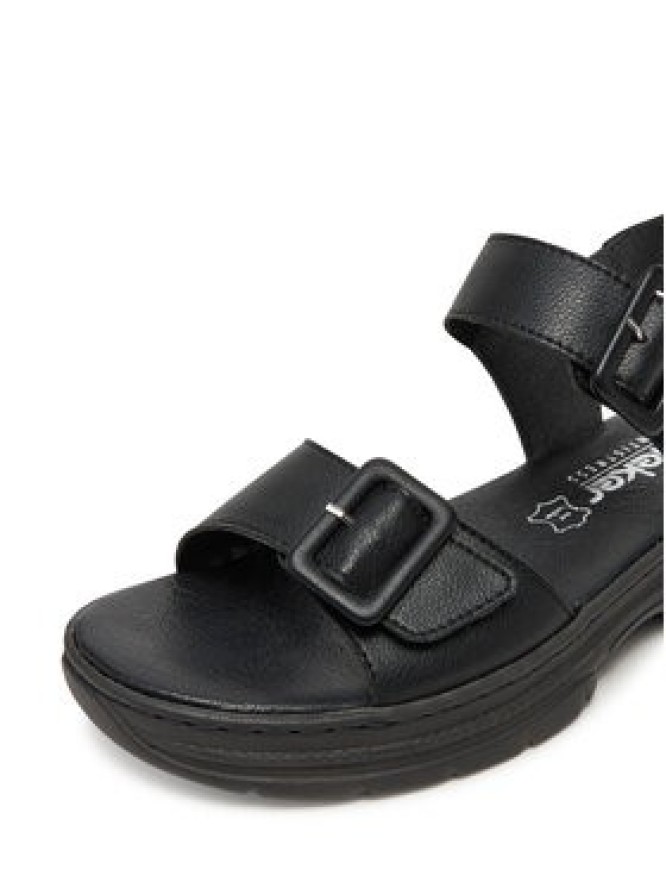 Rieker Sandały 66680-00 Czarny