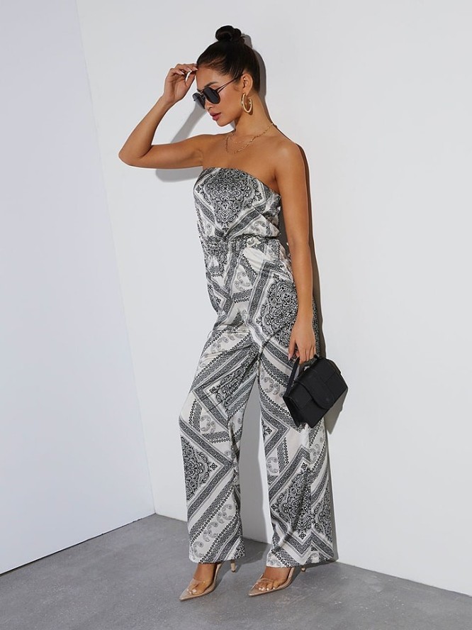 Milan Kiss Kombinezon w kolorze czarno-białym rozmiar: S