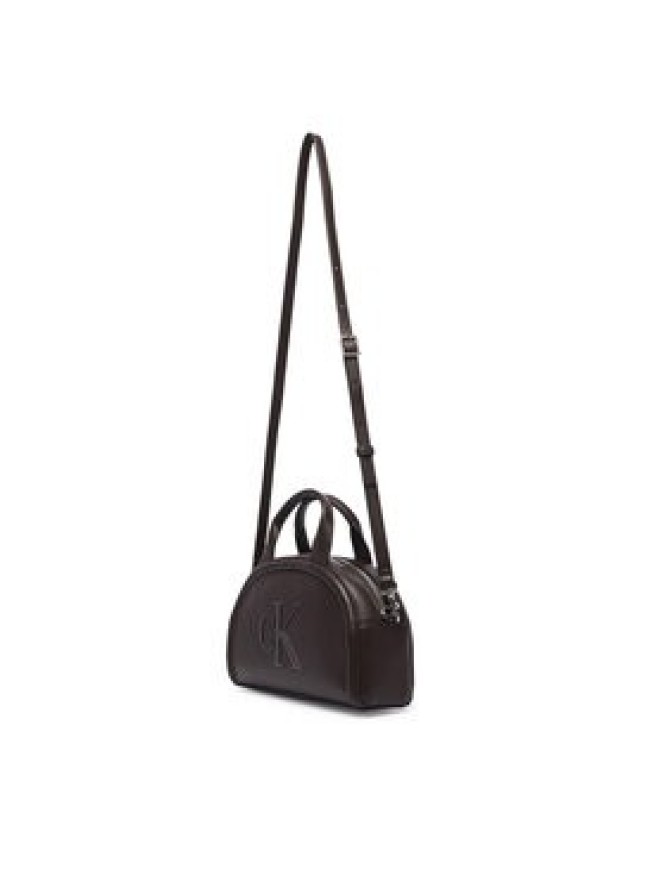 Calvin Klein Torebka Bold Ck Dome Crossbody LV04F3895G Brązowy ciemny