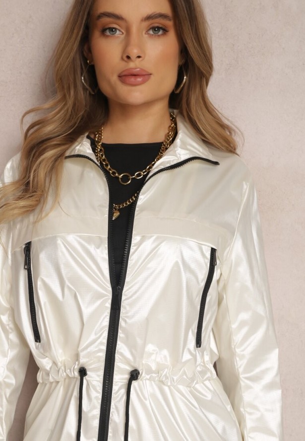 Biała Kurtka z Połyskiem Grainne