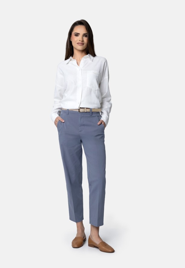 Materiałowe spodnie z kantem R-LAVI