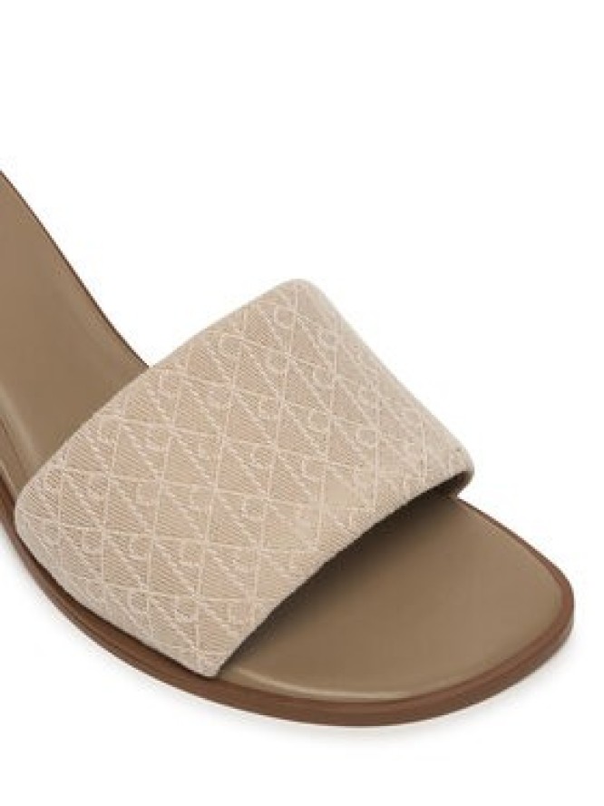 Calvin Klein Klapki Block Heel Sandal Aop HW0HW03016 Beżowy