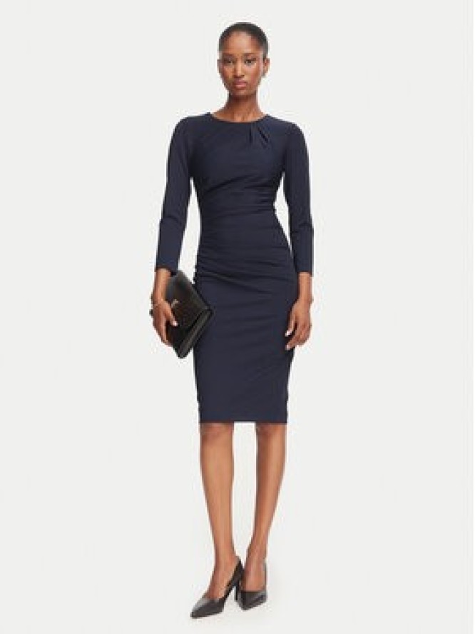 Rinascimento Sukienka koktajlowa CFC0130327003 Granatowy Slim Fit