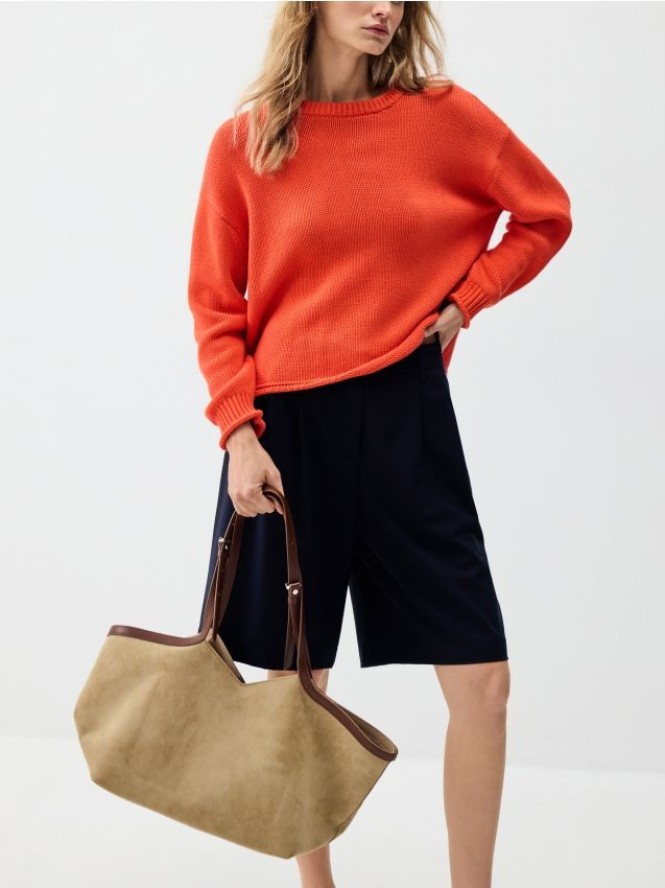 Torebka shopper z imitacji zamszu - wielobarwny