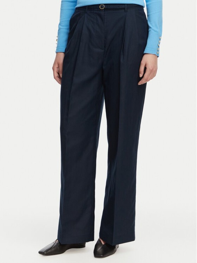 Tommy Hilfiger Spodnie materiałowe WW0WW48884 Granatowy Wide Leg