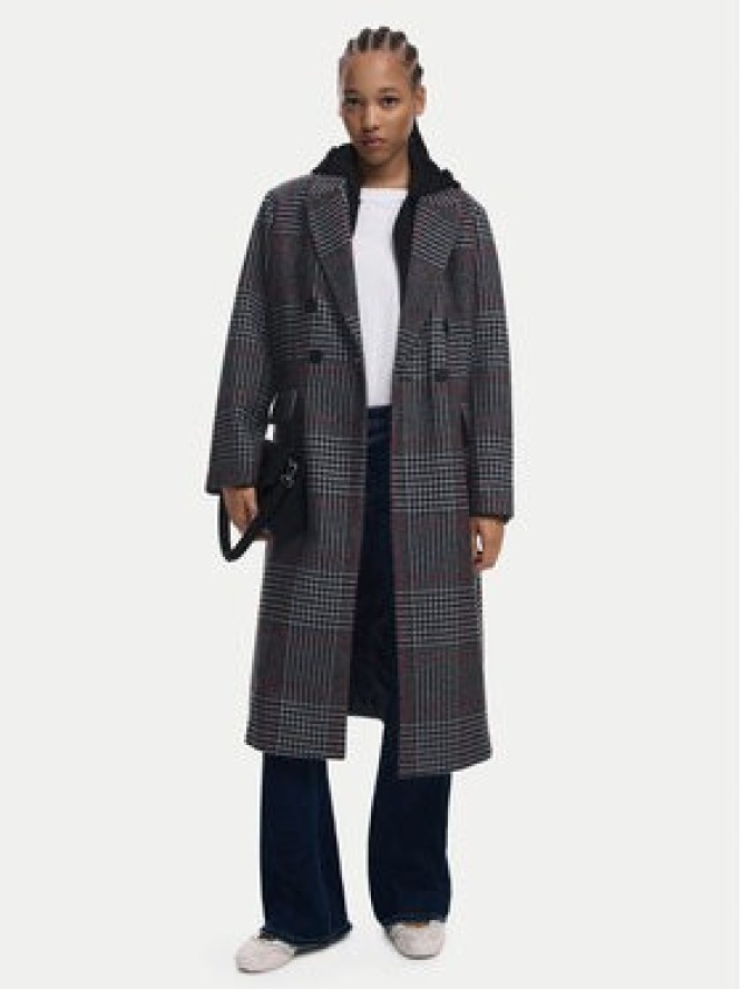 Desigual Płaszcz wełniany Capucha 25WWEW13 Szary Regular Fit