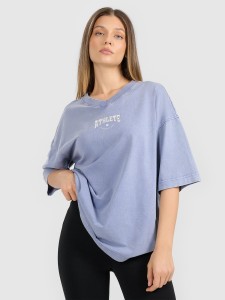 4F T-shirt oversize z nadrukiem damski - granatowy XS