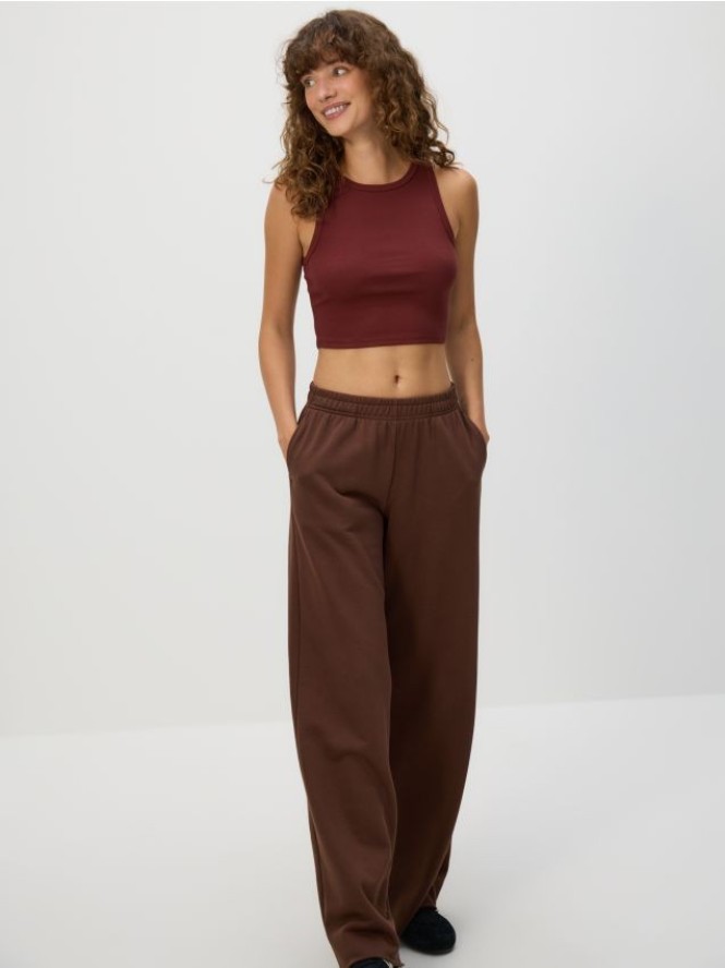 Bawełniany top - brązowy