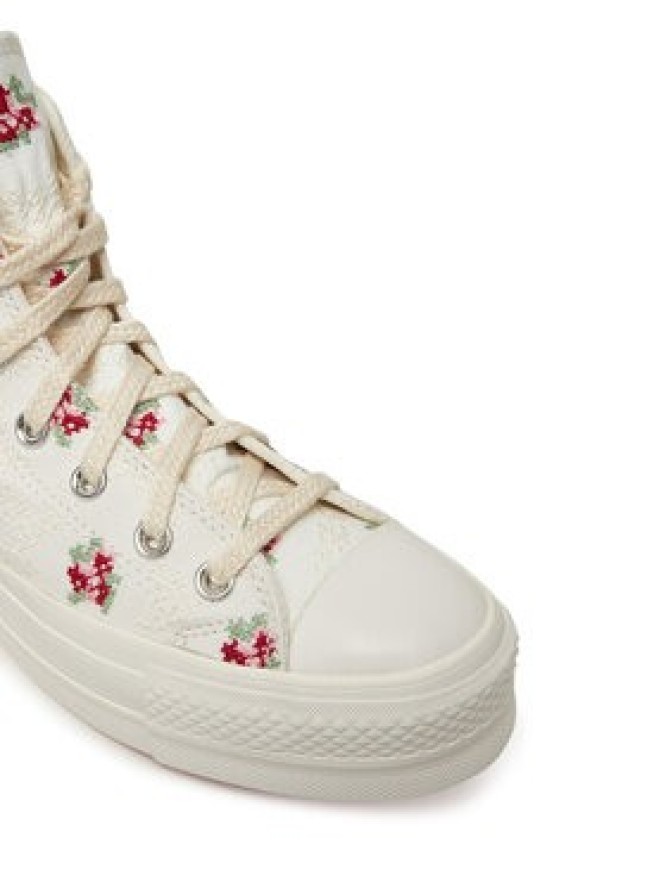 Converse Trampki Chuck Taylor All Star Lift Platform Rose Cross Stitch A13659C Biały