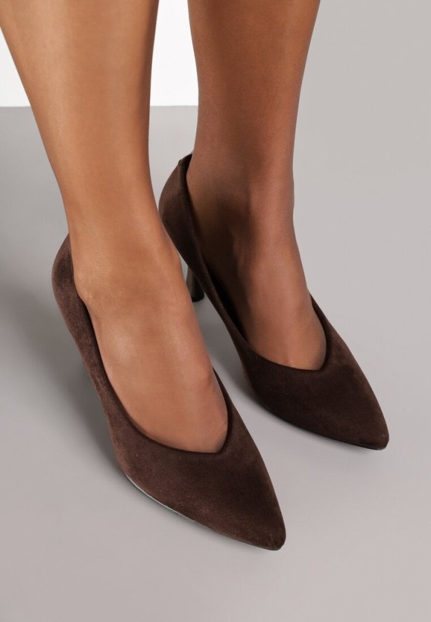 Brązowe Szpilki Vices ze Skórzaną Wkładką Dandre