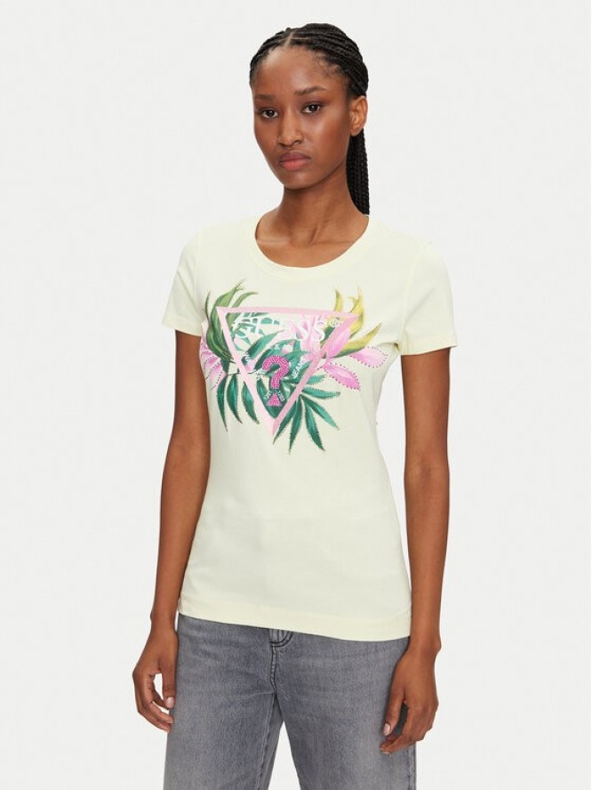 Guess T-Shirt W5GI07 J1314 Żółty Regular Fit