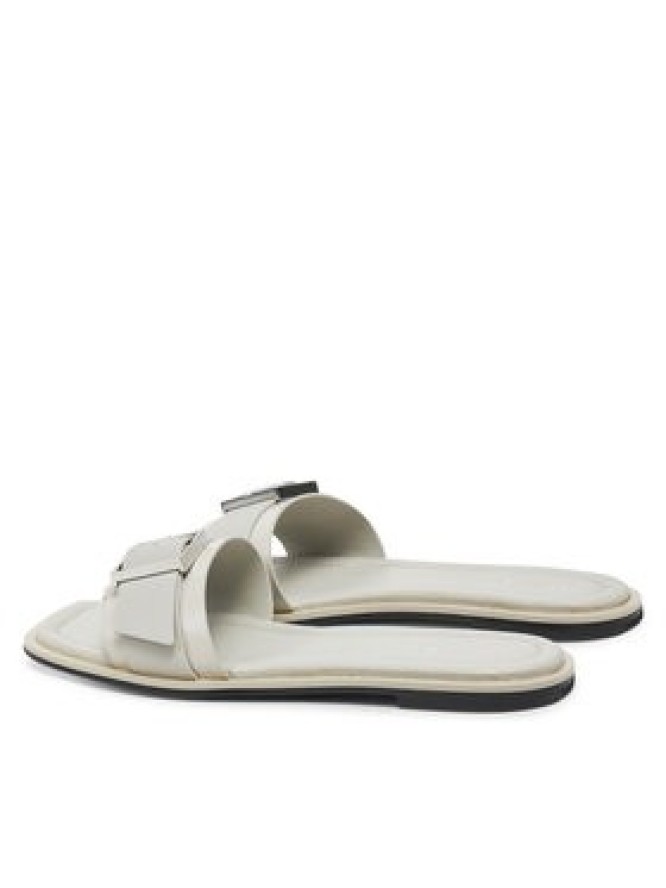 Calvin Klein Klapki Flat Slide W/Buckle - Lth HW0HW02490 Szary