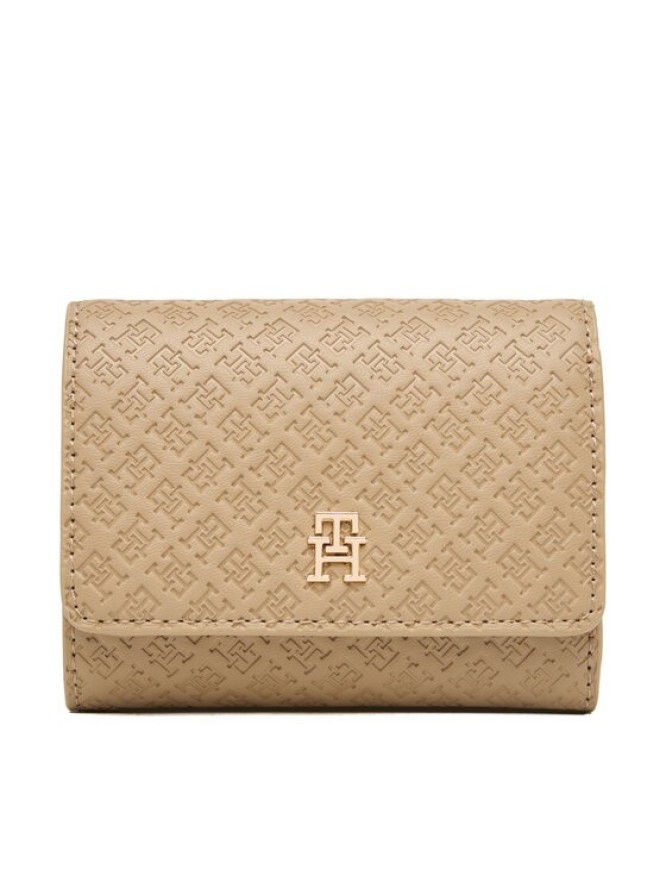 Tommy Hilfiger Portfel Th Icon Trifold Mono AW0AW18484 Beżowy