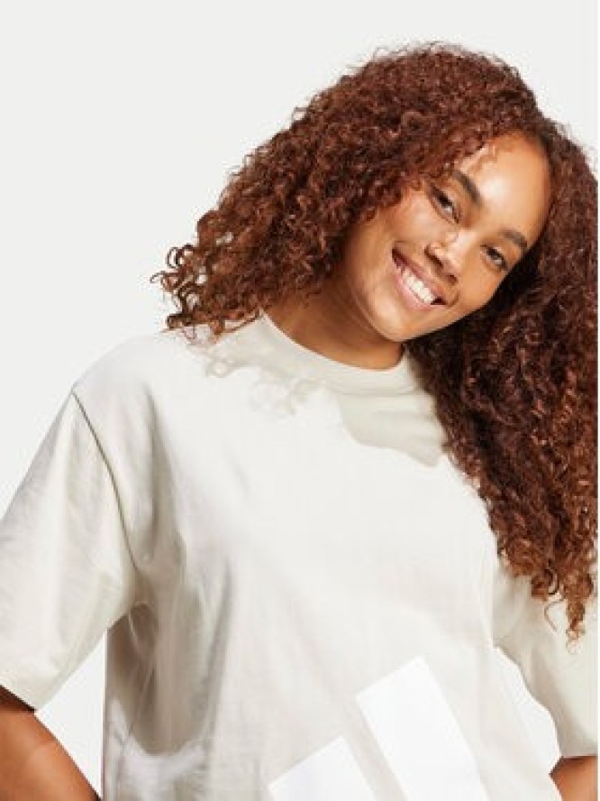 adidas T-Shirt Essentials Big Logo Boyfriend JG8729 Beżowy Loose Fit