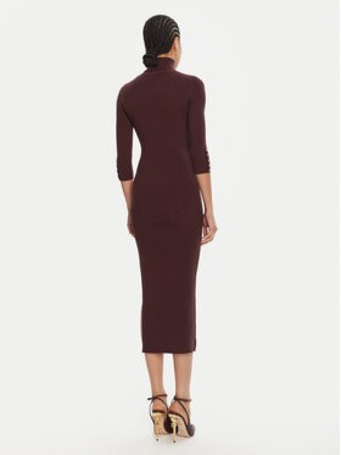 Elisabetta Franchi Sukienka dzianinowa AM-23B-56E2-V390 Bordowy Slim Fit
