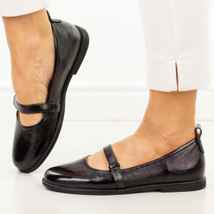 Czarne skórzane baleriny damskie Filippo Dp7742/26