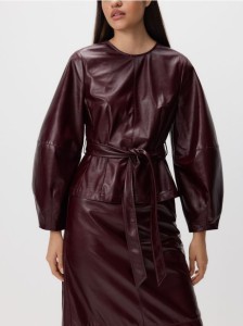 Bluzka z imitacji skóry - bordowy