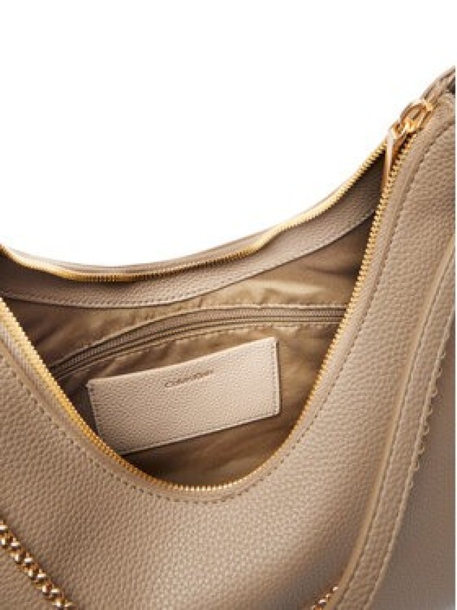 Calvin Klein Torebka Emblem Hw Pebble Shoulder Bag LV04F3495G Beżowy