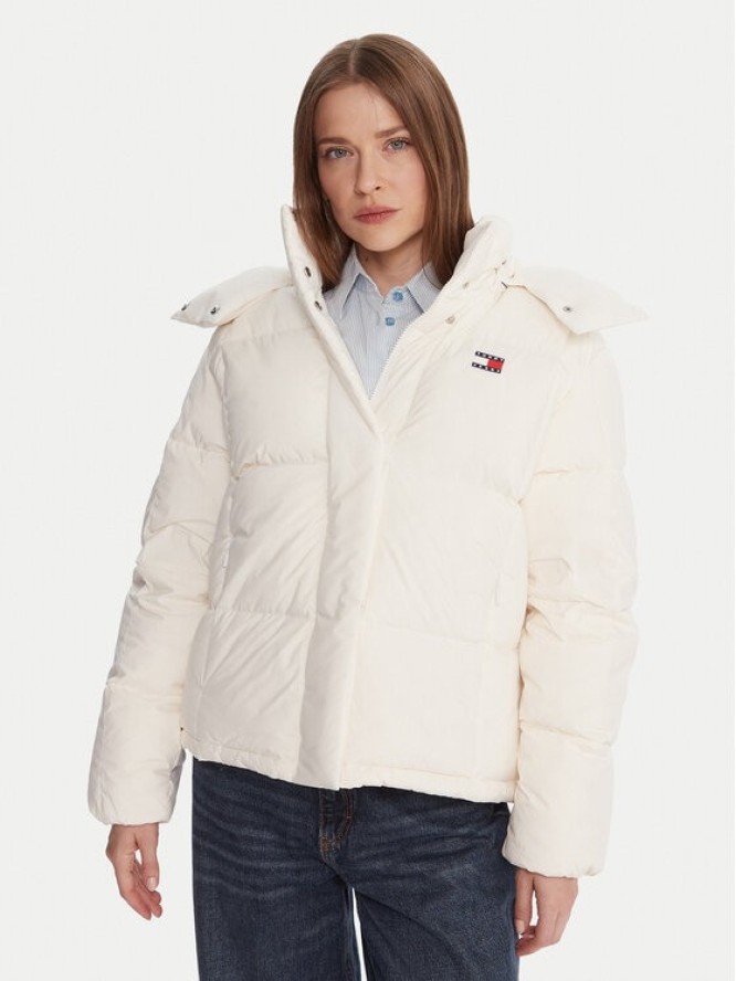 Tommy Jeans Kurtka puchowa Alaska DW0DW21623 Écru Relaxed Fit