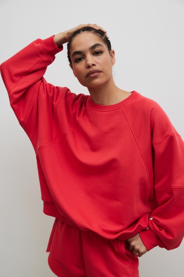 Bluza damska z przeszyciami w kolorze HIBISCUS RED - NORD-UNI