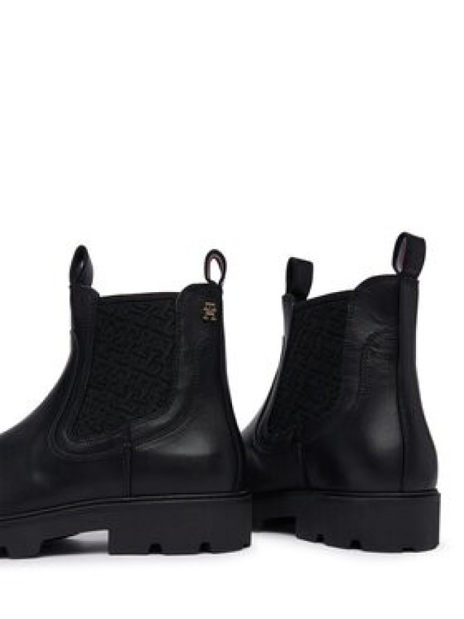 Tommy Hilfiger Sztyblety Th Monogram Leather Chelsea Boot FW0FW09562 Czarny