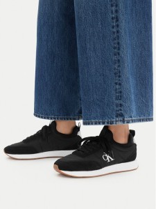 Calvin Klein Sneakersy Retro Runner Lace Up Sock YW0YW02060 Czarny