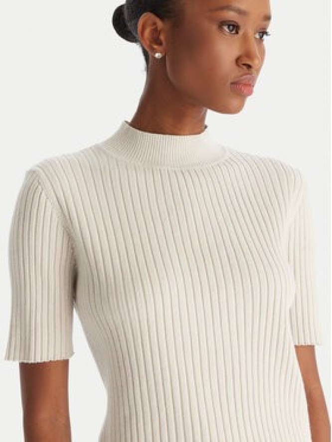 ACCESS FASHION Sweter 54-8046 Beżowy Slim Fit