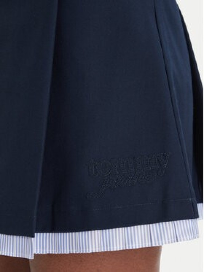 Tommy Jeans Spódnica trapezowa Varsity Pleated DW0DW22758 Granatowy Regular Fit