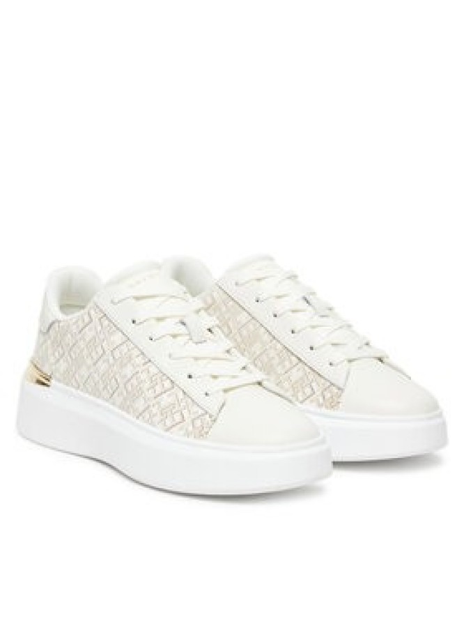 Tommy Hilfiger Sneakersy Monogram Platform Snk FW0FW09155 Écru