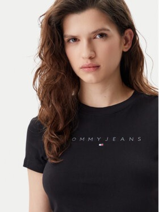 Tommy Jeans T-Shirt Tonal Linear DW0DW20315 Czarny Slim Fit