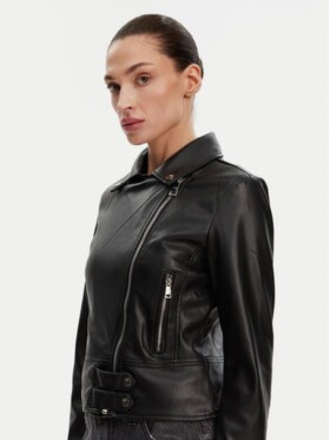 Rinascimento Kurtka z imitacji skóry CFC0119619003 Czarny Regular Fit