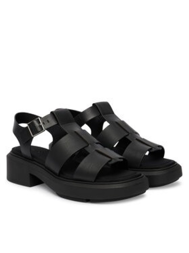 Calvin Klein Sandały Chunky Sandal Fisherm Lth HW0HW02904 Czarny