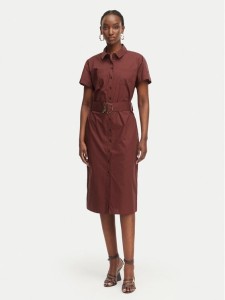 Patrizia Pepe Sukienka koszulowa 2A3067/A9B9-B887 Brązowy ciemny Regular Fit