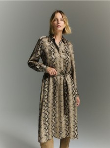 Koszulowa sukienka z wiskozy - wielobarwny