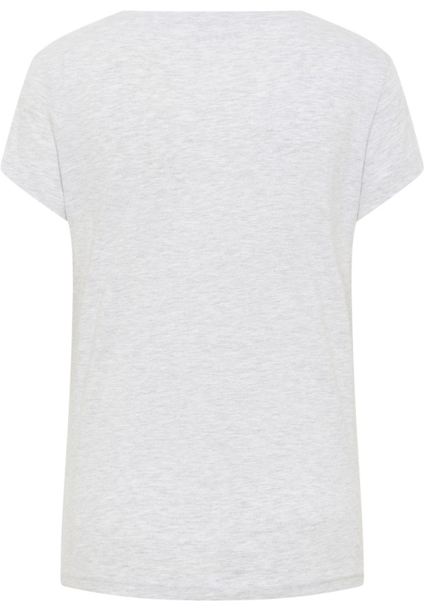 MUSTANG ALINA C LOGO TEE DAMSKI T-SHIRT KOSZULKA LOGO LIGHT GREY MELANGE 1013220 4141
