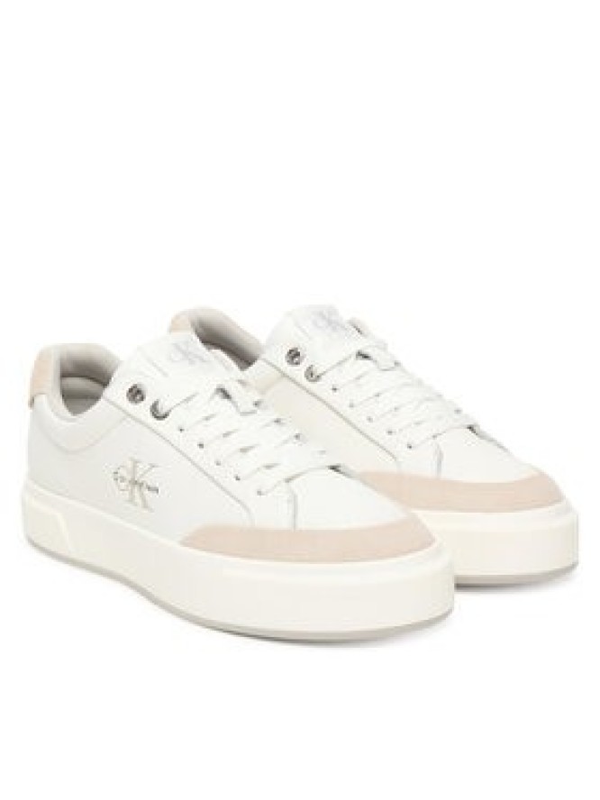 Calvin Klein Sneakersy Basket Cupsole Laceup Lth Mix YW0YW02023 Biały