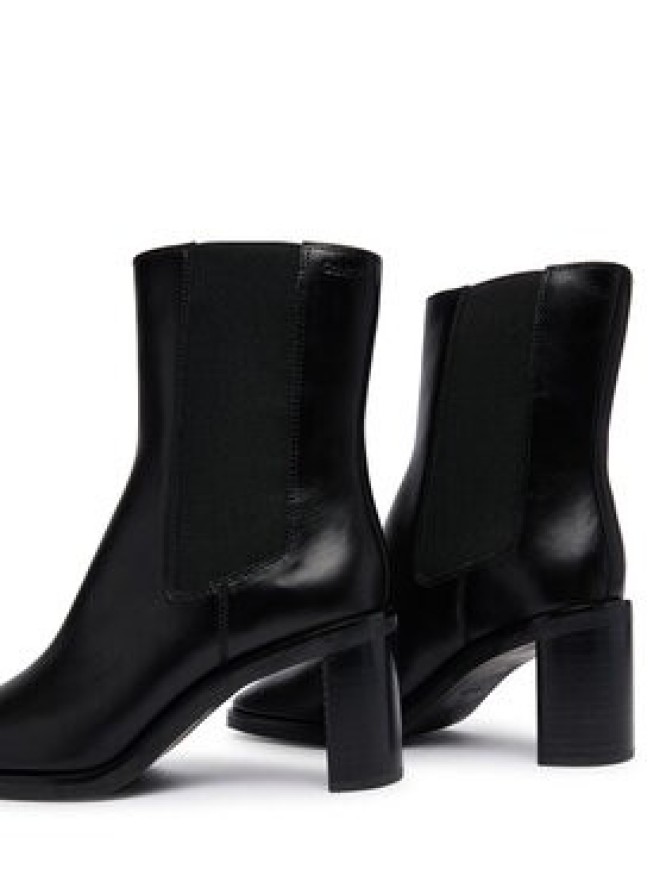 Calvin Klein Botki Block Heel Chelsea Boot Lth HW0HW03177 Czarny