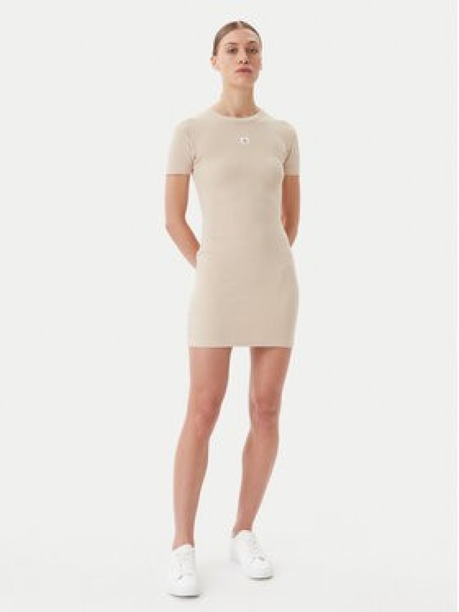 Calvin Klein Jeans Sukienka codzienna J20J225265 Beżowy Slim Fit