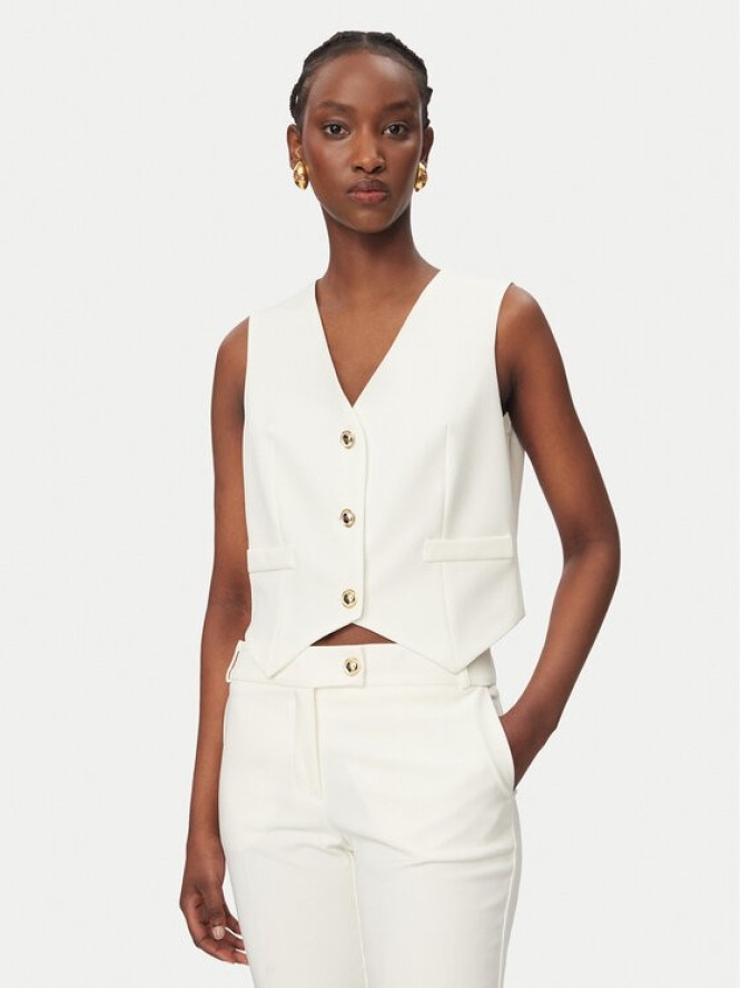 Rinascimento Kamizelka garniturowa CFC0128644003 Biały Regular Fit