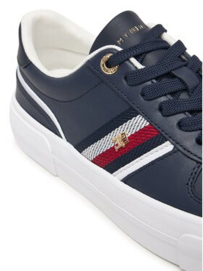 Tommy Hilfiger Sneakersy Th Platform Vulc Leather FW0FW09603 Granatowy