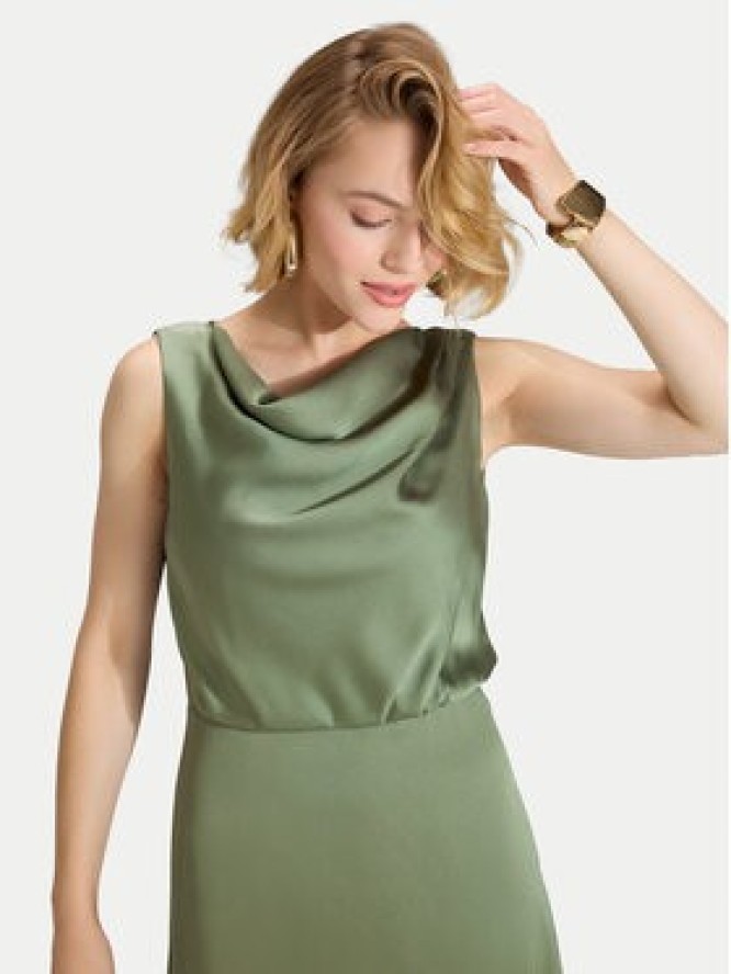 Swing Sukienka koktajlowa 5AK04900 Zielony Regular Fit