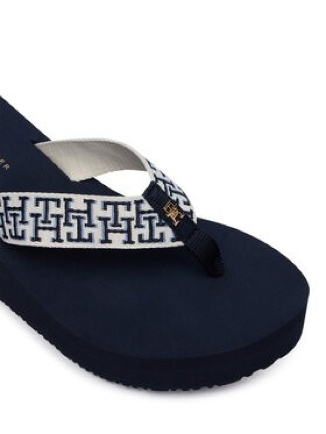 Tommy Hilfiger Japonki Wedge Summer Sandal Mono FW0FW09698 Granatowy