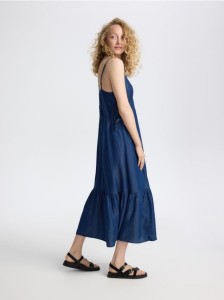 Jeansowa sukienka z lyocellu - granatowy