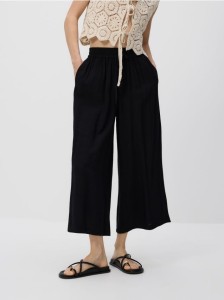 Spodnie z wiskozą - czarny